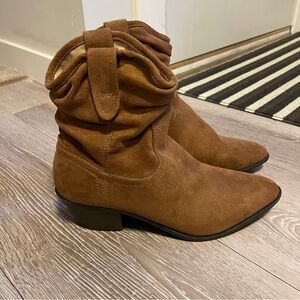 Espirit Polina Faux Suede Slouchy Ankle Boots Booties Brown Size 9 Women’s